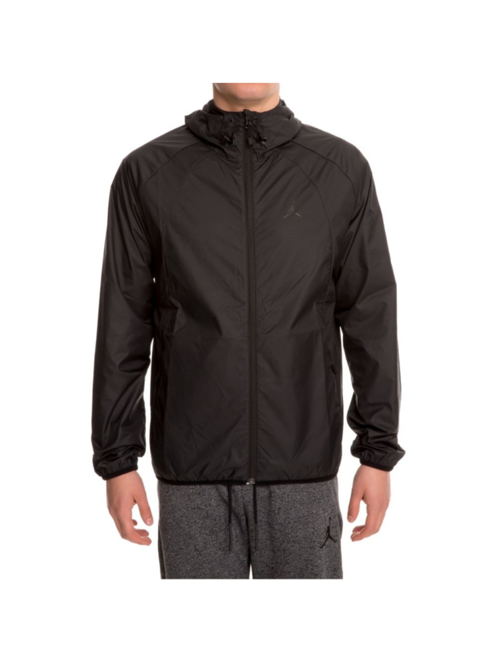 Nike Jordan wings windbreaker zip up hooded black jacket men’s small